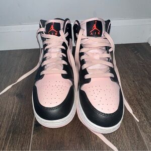 Nike Pink and Black High-Top Sneakers with Padded Ankle